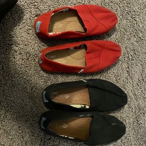 Red and Black TOMS. Women’s 8.5